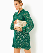 Load image into Gallery viewer, Lauralyn Silk Dress - Villa Green Silk Bubbly Clip
