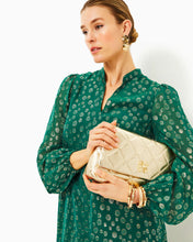 Load image into Gallery viewer, Lauralyn Silk Dress - Villa Green Silk Bubbly Clip
