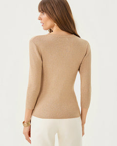 Esli 3/4 Sleeve Sweater - Sand Bar Metallic