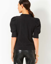 Load image into Gallery viewer, Elsey Ruffle Knit Top -  Noir Wavy Knit Jacquard
