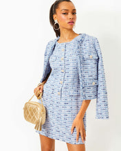 Load image into Gallery viewer, Bindy Shift Romper - Bonaire Blue Coastal Vibes Boucle
