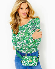 Load image into Gallery viewer, Etta Scoop Neck Long Sleeve Top - Fiddle Leaf Green Lil Escape Plan
