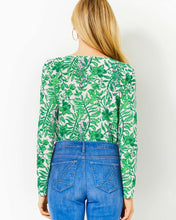 Load image into Gallery viewer, Etta Scoop Neck Long Sleeve Top - Fiddle Leaf Green Lil Escape Plan
