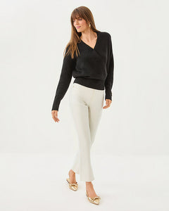 28" Liza Shimmer Crop Flare Jean - Coconut Metallic