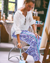 Load image into Gallery viewer, 32&quot; Bal Harbour Palazzo Pant - Tropicalia Purple Elephant In The Bloom Engineered Bottom
