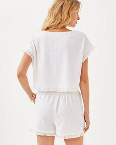Azzi Terry Cover-Up Top - Resort White Lil Butterfly Pattern