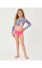 Load image into Gallery viewer, Girls UPF 50+ Ibbie Rashguard Set - Starlight Navy In All Her Glory
