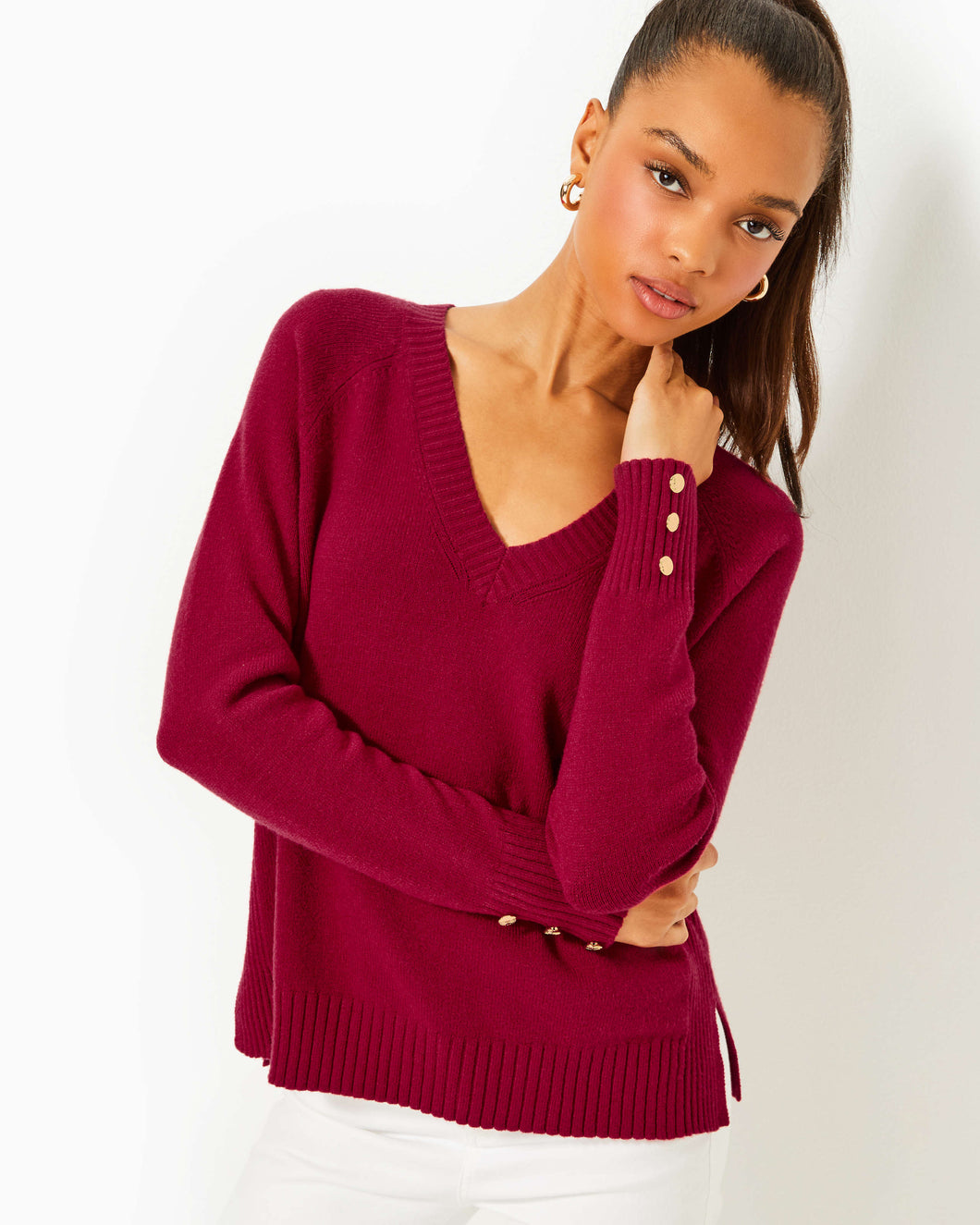 Kaycee Sweater - Malbec Red