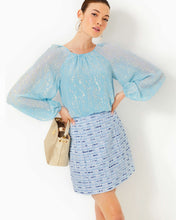 Load image into Gallery viewer, Kels Mini Skirt - Bonaire Blue Coastal Vibes Boucle
