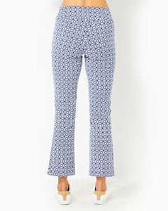 UPF 50+ Luxletic 28" Corso Kick Flare Pant - Low Tide Navy X Resort White Butterfly Pattern