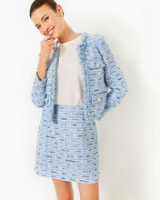 Load image into Gallery viewer, Kavita Boucle Jacket - Bonaire Blue Coastal Vibes Boucle
