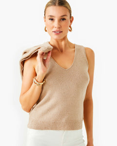 Averlie Sequin Sweater Tank - Gold Metallic