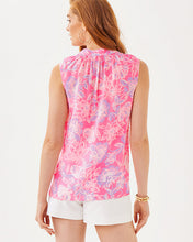 Load image into Gallery viewer, Sleeveless Elsa Silk Top - Rousseau Pink Zen Garden
