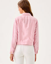 Load image into Gallery viewer, Seaspray Linen Jacket - Conch Shell Pink X Resort White
