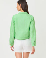 Load image into Gallery viewer, Seaspray Linen Jacket - Jackfruit Green X Resort White
