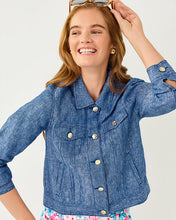Load image into Gallery viewer, Seaspray Linen Jacket - Starlight Navy X Resort White
