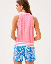 Load image into Gallery viewer, Suzette Polo Sweater Tank - Conch Shell Pink X Resort White Tipping

