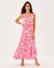 Load image into Gallery viewer, Skylar Midi Dress - Resort White Lovely Long Stems Engineered Knit Dress
