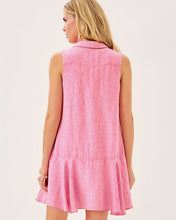 Load image into Gallery viewer, Ellowyn Linen Dress - Sunkissed Pink X Resort White
