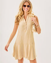 Load image into Gallery viewer, Ellowyn Linen Dress - Wicker Tan X Resort White
