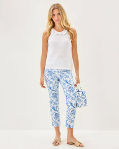 27" Nancee High Rise Crop Pant - Resort White Barefoot Beachcombers