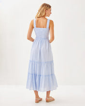 Load image into Gallery viewer, Hadly Smocked Maxi Dress - Jacaranda Blue Ltwt Oxford Stripe
