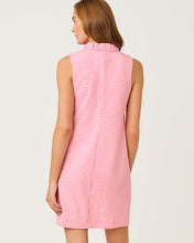 Load image into Gallery viewer, Elsey Shift Dress - Conch Shell Pink Leafy Knit Pucker Jacquard
