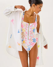 Load image into Gallery viewer, Kwitney Long Sleeve Cover-Up - Resort White Beachcomber Embroidery
