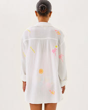 Load image into Gallery viewer, Kwitney Long Sleeve Cover-Up - Resort White Beachcomber Embroidery
