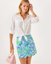Load image into Gallery viewer, Tropper Mini Skirt - Sunwashed Blue Plumes In Bloom
