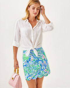 Tropper Mini Skirt - Sunwashed Blue Plumes In Bloom