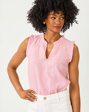 Load image into Gallery viewer, Kavalla Sleeveless Ruffle Top - Conch Shell Pink X Resort White
