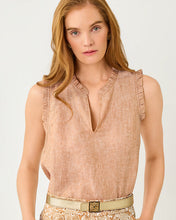 Load image into Gallery viewer, Kavalla Sleeveless Ruffle Top - Iced Latte X Resort White
