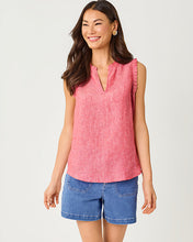 Load image into Gallery viewer, Kavalla Sleeveless Ruffle Top - Paradise Punch X Resort White
