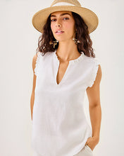 Load image into Gallery viewer, Kavalla Sleeveless Ruffle Top - Resort White
