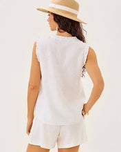 Load image into Gallery viewer, Kavalla Sleeveless Ruffle Top - Resort White
