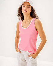 Load image into Gallery viewer, Gabbie Crochet Trimmed Knit Tank Top - Conch Shell Pink
