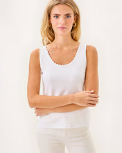 Load image into Gallery viewer, Gabbie Crochet Trimmed Knit Tank Top - Resort White
