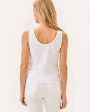 Load image into Gallery viewer, Gabbie Crochet Trimmed Knit Tank Top - Resort White
