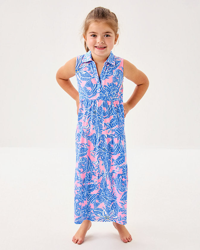Girls Mini Riegan Maxi Dress - Conch Shell Pink Up Scale
