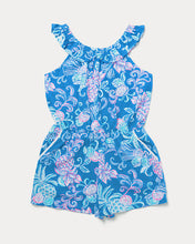 Load image into Gallery viewer, Girls Yardley Romper - Sunwashed Blue Citrus Crush
