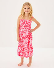 Load image into Gallery viewer, Girls Mini Kailua Maxi Dress - Cane Coral Crab Collab
