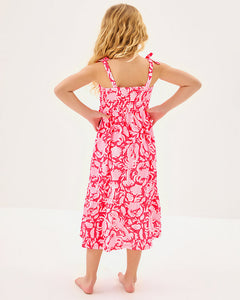 Girls Mini Kailua Maxi Dress - Cane Coral Crab Collab