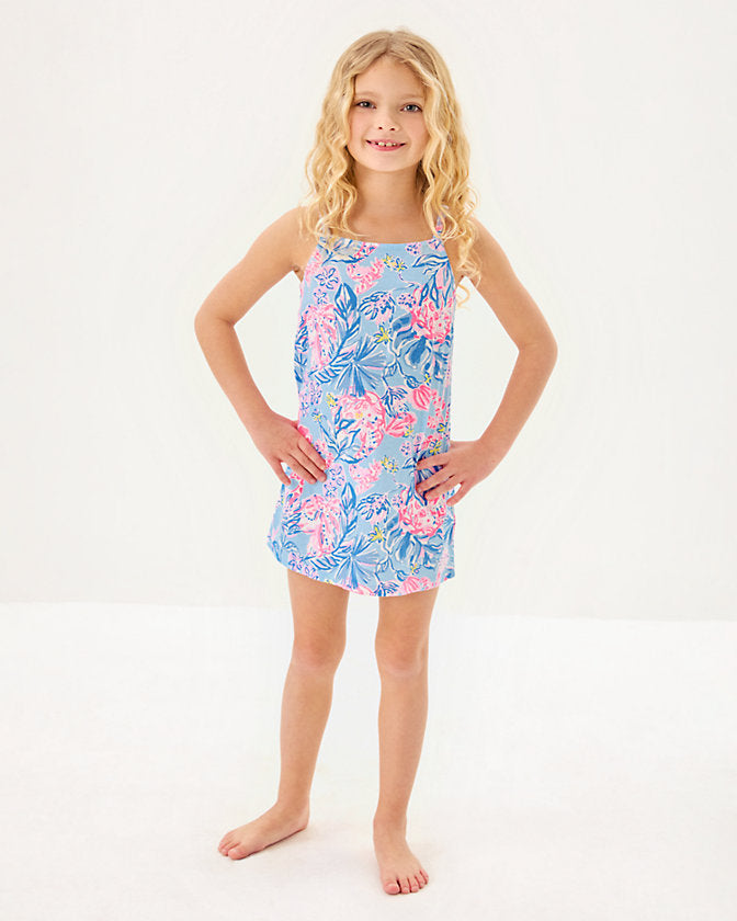 Girls Mini Kyleigh Dress - Multi Elephant Splash