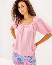 Load image into Gallery viewer, Calais Short Sleeve Top - Conch Shell Pink X Resort White
