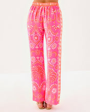 Load image into Gallery viewer, 32&quot; Vianna Silk Palazzo Pant - Sunkissed Pink Breezy Palm Engineered Pant
