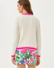 Load image into Gallery viewer, Brockton Polo Cardigan - Coconut X Pink Bliss Tipping
