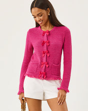 Load image into Gallery viewer, Kelso Bow Cardigan - Pink Aster Marl
