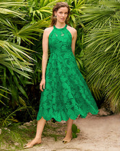 Load image into Gallery viewer, Denise Lace Halter Midi Dress - Kitts Green Sway With Me Scalloped Lace
