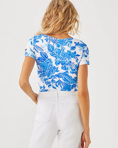 Lilly x Saint James Garde Cote MC Top - Azure Soleil Allover